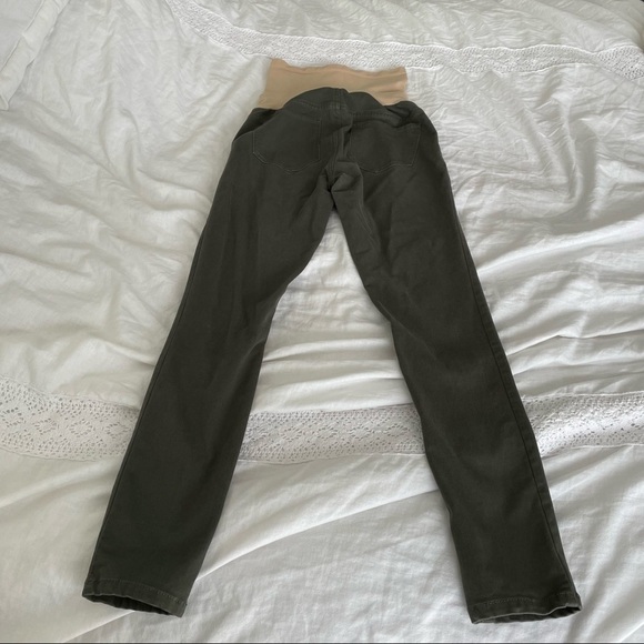Led Luxe Essentials Denim XS Olive Green maternity jeans and belly band top - Picture 6 of 9